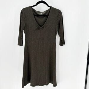 Horny Toad brown Rosalinda dress casual Gorpcore 3 quarter sleeve size S